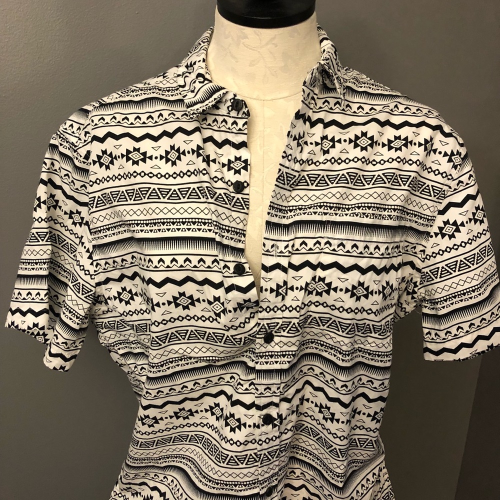 Men’s Premium Clothing, black/white tribal shirt